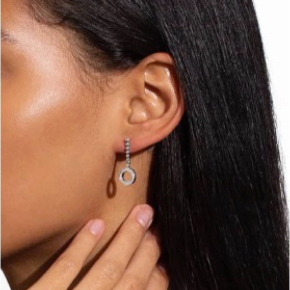 LAGOS Caviar Spark Diamond Circle Drop Earrings - One single piece